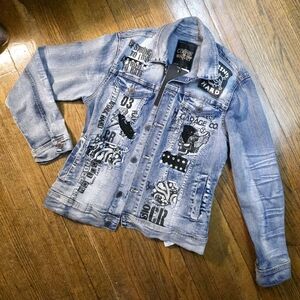 NWT Copper Rivet Designer Jean Jacket Mens Small But Unisex